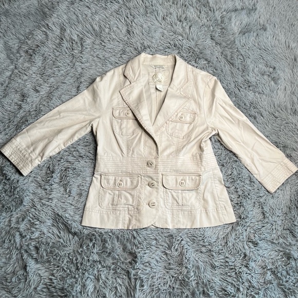 White House Black Market Jackets & Blazers - White House Black Market Jacket Womens Size 6 Safari Utility 3/4 Sleeve Blazer